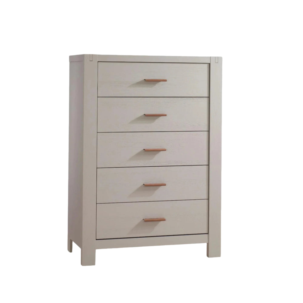 Natart Toscano 5-drawer dresser, Signature Series, light wood with copper handles