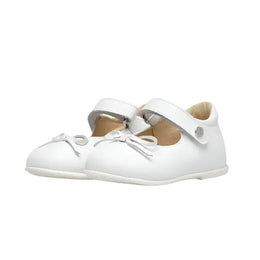 Naturino Ballet Leather Ballerinas With Bow White