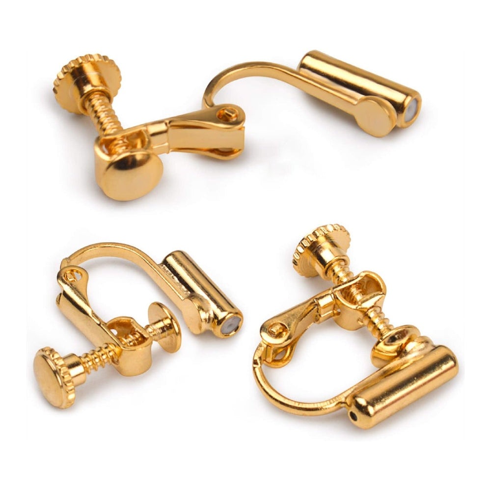 Nemibaby adjustable clip-on earring converters in gold-tone metal, set of 2.