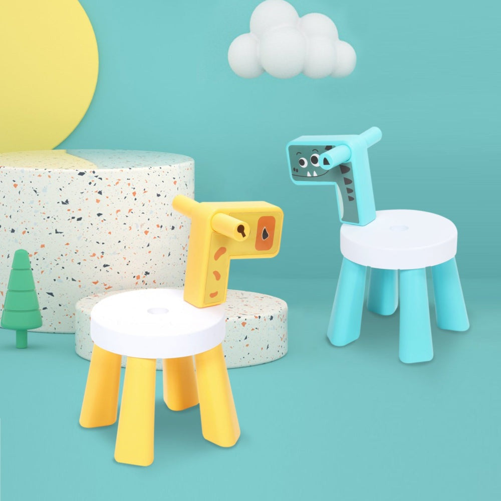 Nemibaby Animal Chair Set: two kids' chairs in yellow and teal with playful animal backs (NEMIBABY).