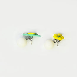 Nemibaby Earrings Bird & Flower 925 Sterling Silver Pins