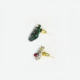Nemibaby Earrings Christmas Tree & Deer 925 Sterling Silver Pins