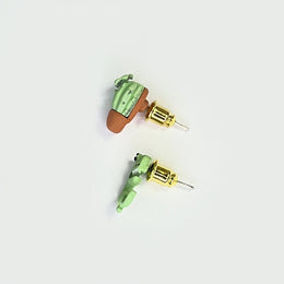 Nemibaby Earrings Dino & Cactus 925 Sterling Silver Pins