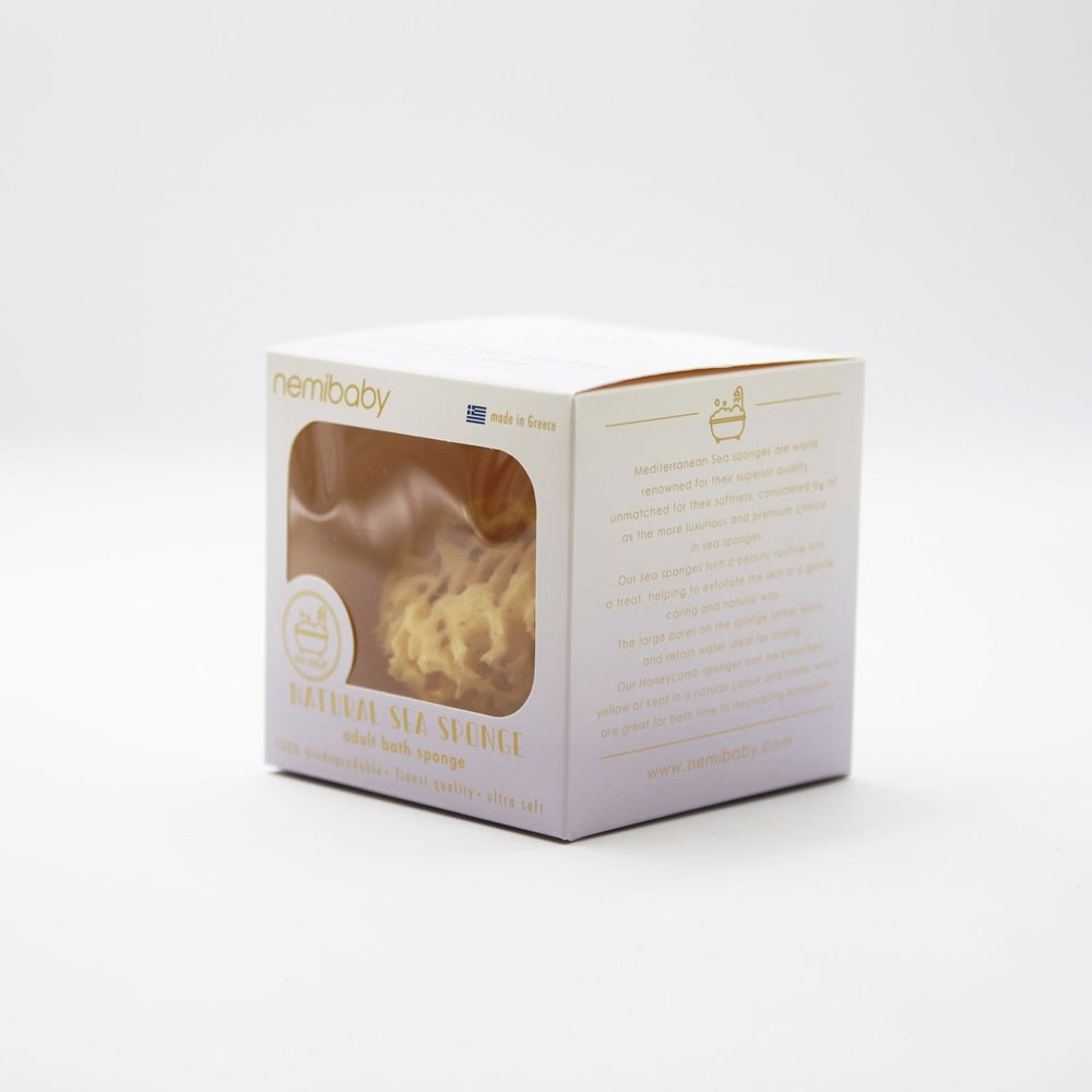 Nemibaby premium natural honeycomb bath sea sponge in pastel box, Kereso, Greece