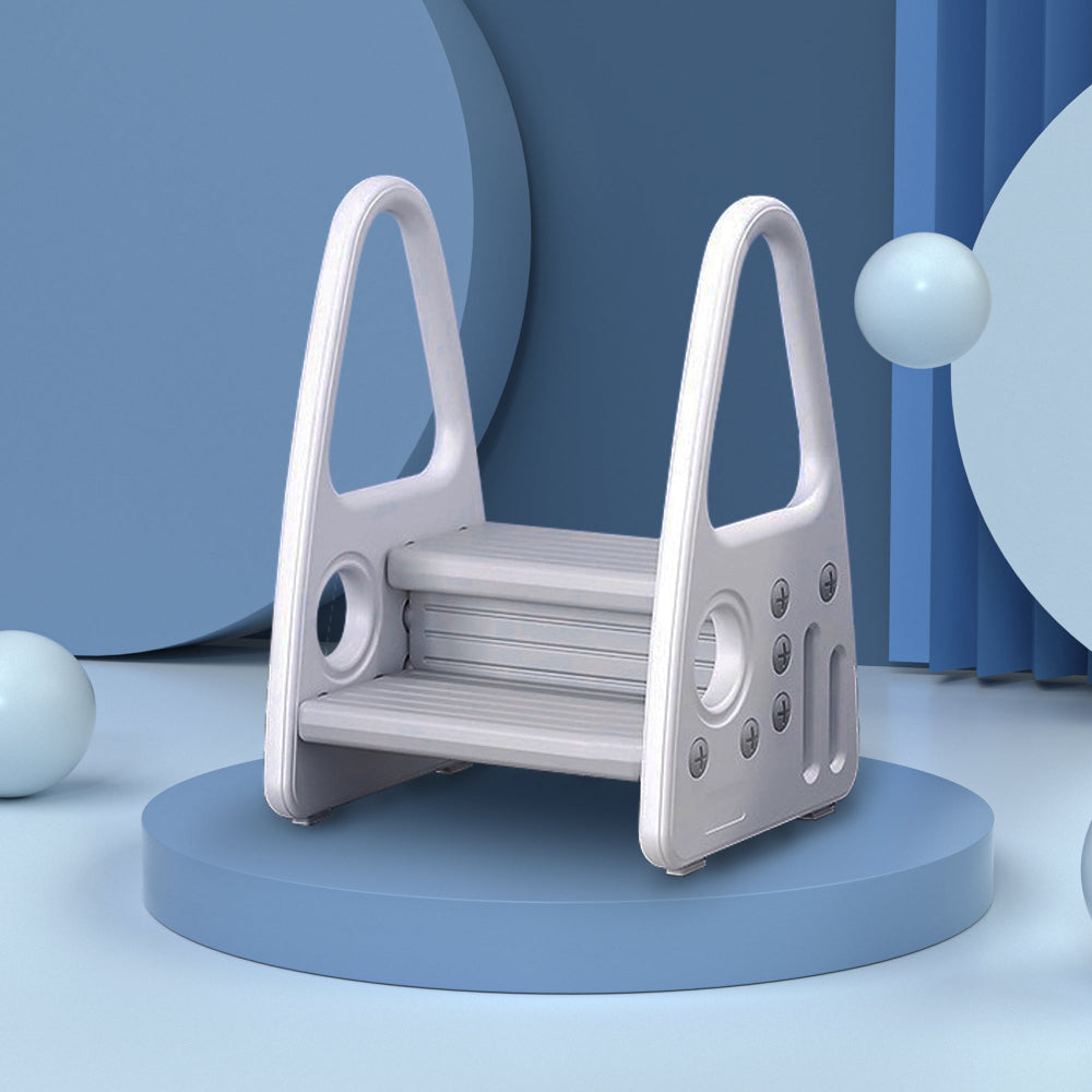 Nemibaby Safe Guard step stool with durable grey plastic and handrails for toddlers.