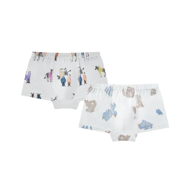 Nest Designs Bamboo Boys Boxer Briefs Underwear (2 Pack) Serengeti