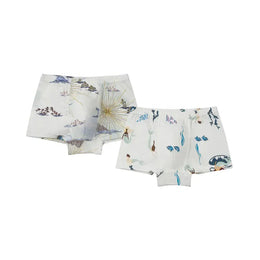 Nest Designs Bamboo Boys Boxer Briefs Underwear (2 Pack) Under The Sea