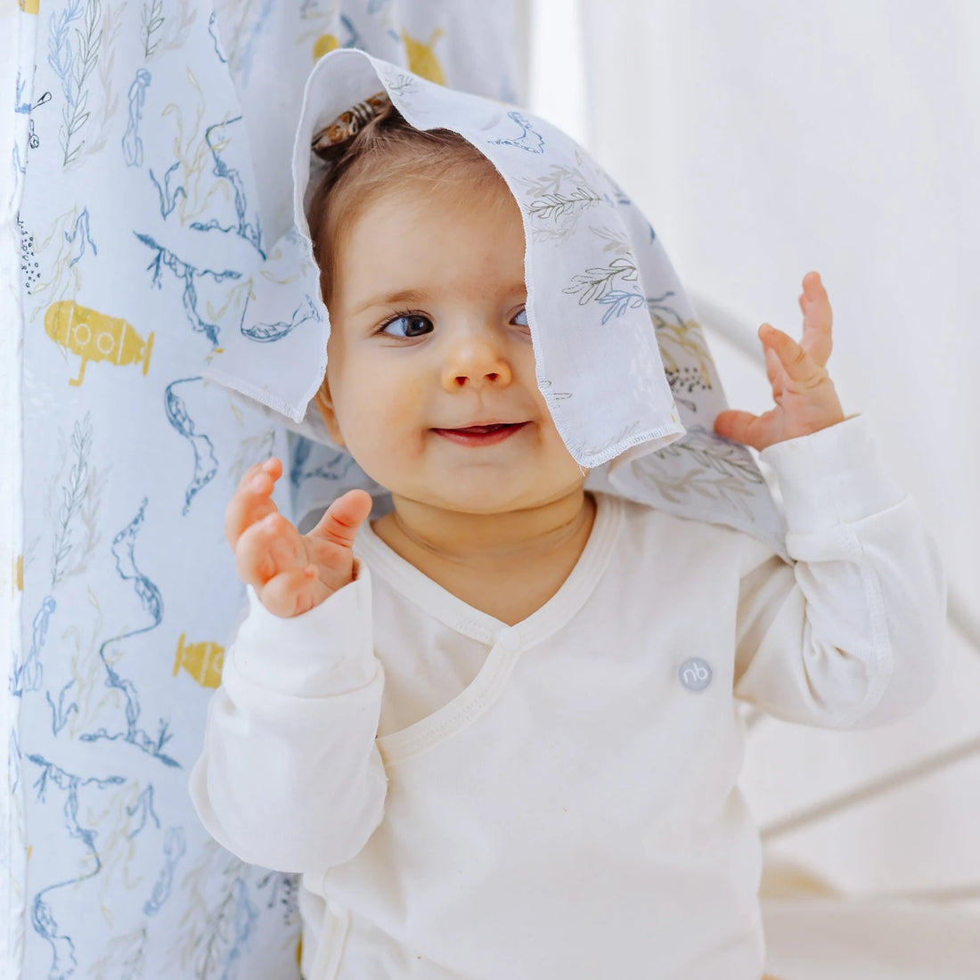 Nest Designs Bamboo Cotton Muslin Bubs Baby Washcloth Set (6-Pack) — lifestyle