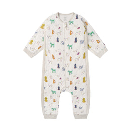 Nest Designs Bamboo Cotton Jersey Quilted Long Sleeve Romper Bingo