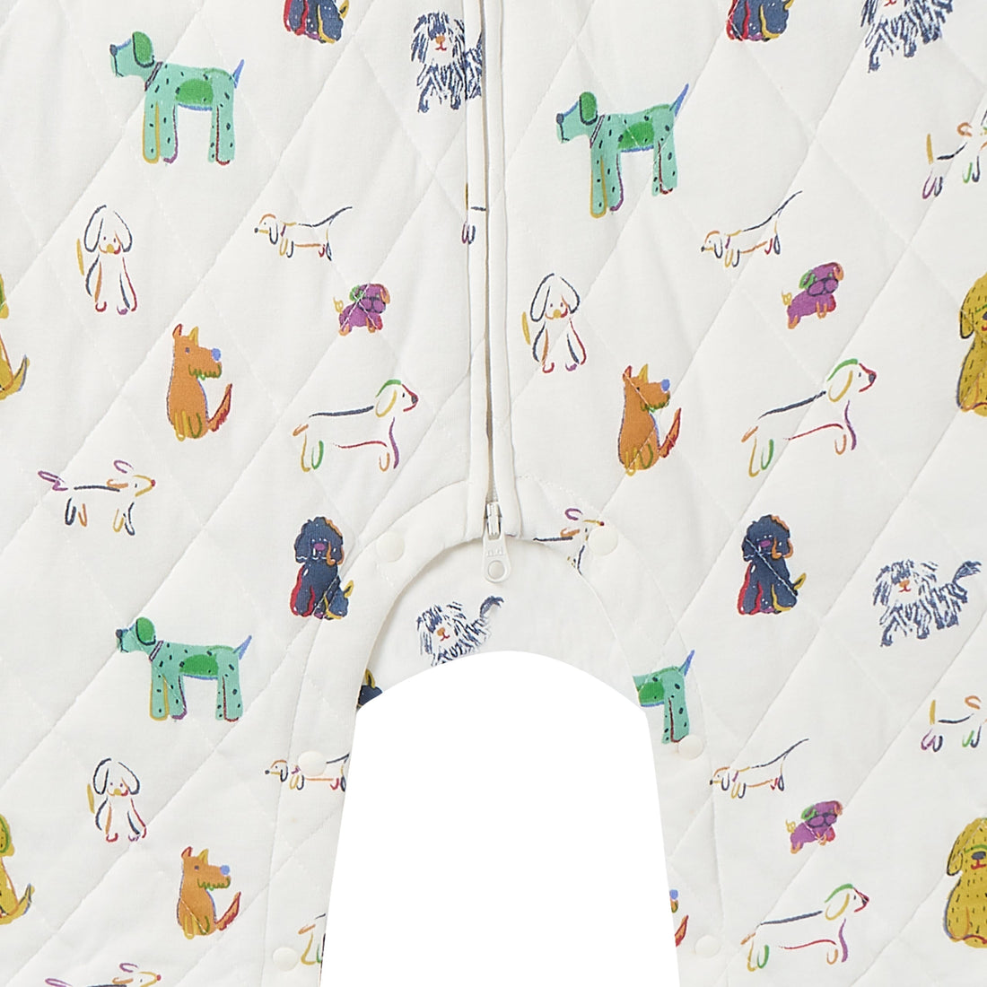 Nest Designs Bamboo Cotton Jersey Quilted Long Sleeve Romper Bingo gallery view 4