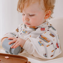 Nest Designs Bamboo Cotton Muslin Burp n' Bib 2-Pack