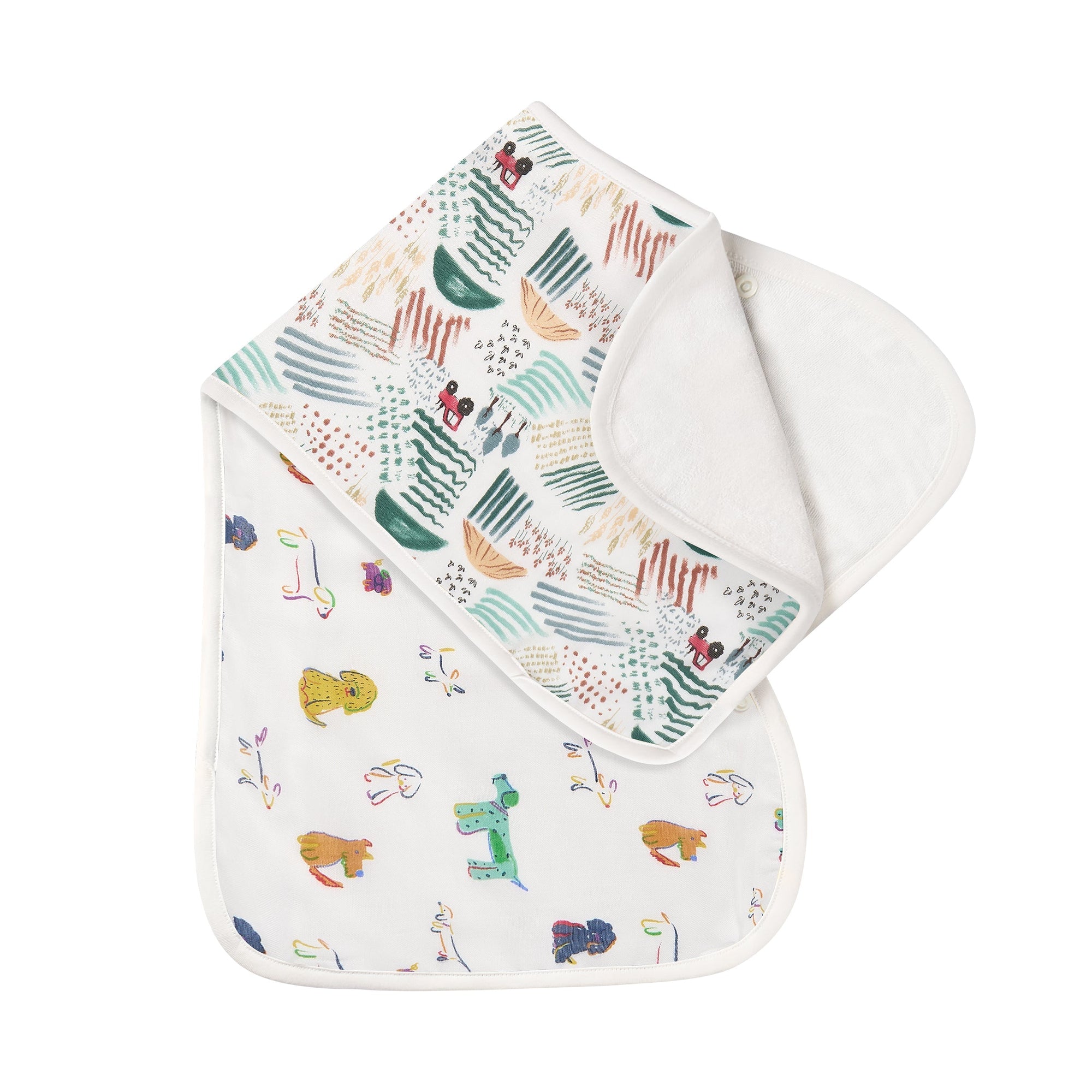Nest Designs Bamboo Cotton Muslin Burp n' Bib 2-Pack