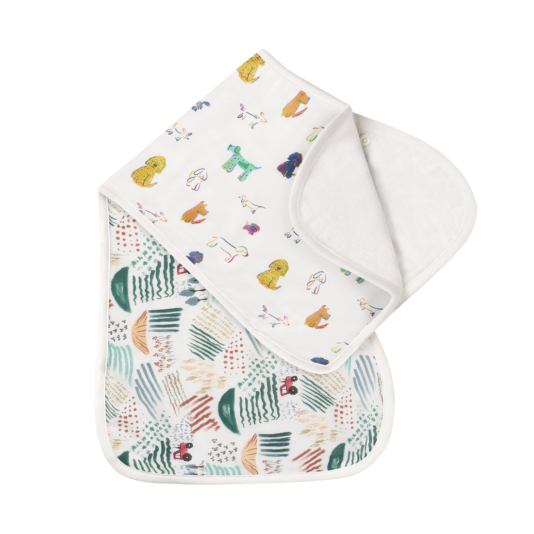 Nest Designs Bamboo Cotton Muslin Burp n' Bib 2-Pack Country Charm gallery view 3