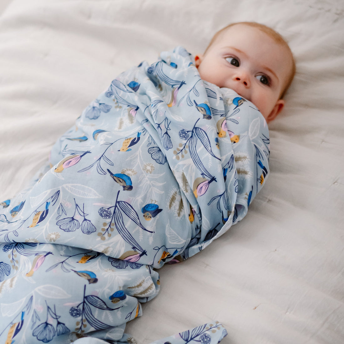 Nest Designs Bamboo Cotton Muslin Nook Swaddle Blankie ALOUETTE gallery view 5