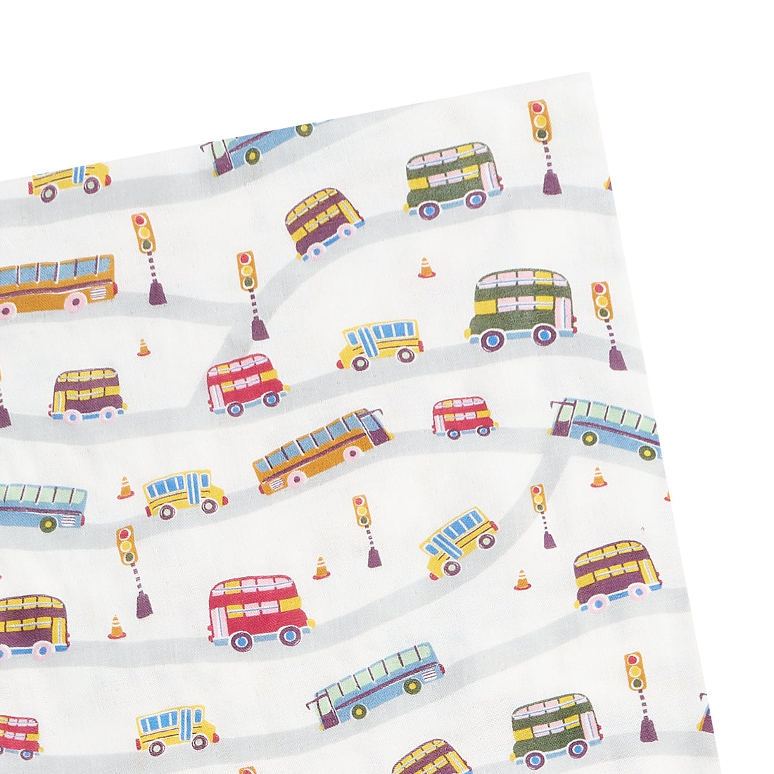 Nest Designs Bamboo Cotton Muslin Nook Swaddle Blankie WHEELS ON THE BUS gallery view 3