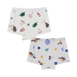 Nest Designs Bamboo Jersey Girls Boy Short Underwear 2 Pack Harvest Time