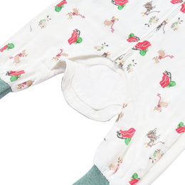 Nest Designs Bamboo Jersey Long Sleeve Footed Sleep Bag 2.5 Tog Sleigh All Day