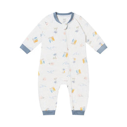 Nest Designs Bamboo Jersey One-Piece Zip Footless Sleeper Pastel Waves