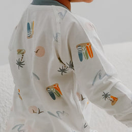 Nest Designs Bamboo Jersey One-Piece Zip Footless Sleeper Pastel Waves