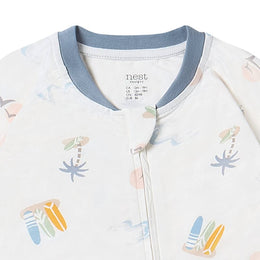 Nest Designs Bamboo Jersey One-Piece Zip Footless Sleeper Pastel Waves