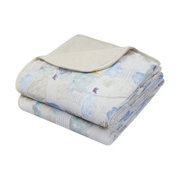 Nest Designs Bamboo Jersey Quilted Cozy Blanket Fluffy Puffs