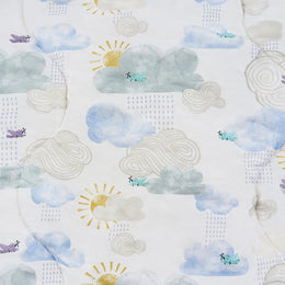 Nest Designs Bamboo Jersey Quilted Cozy Blanket Fluffy Puffs