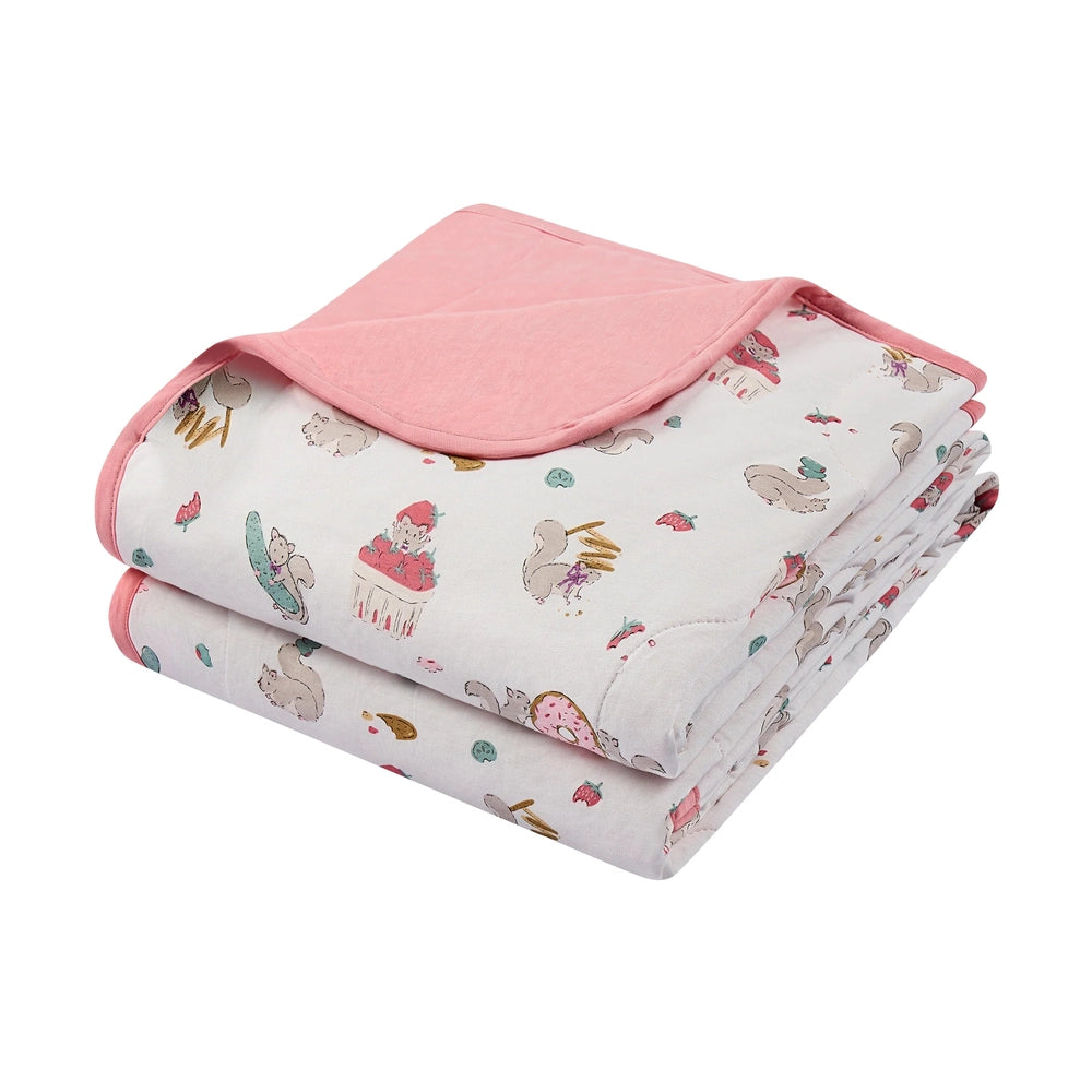 Nest Designs Bamboo Jersey Quilted Cozy Blanket Very Squirrelly