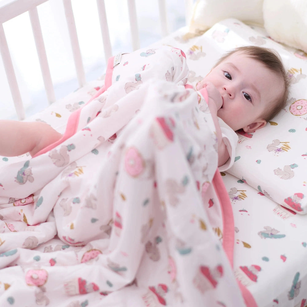 Nest Designs Bamboo Jersey Quilted Cozy Blanket Very Squirrelly, product view 4