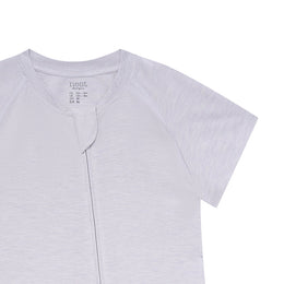 Nest Designs Bamboo Jersey Short Sleeve Slant Opening Romper Lavender Blue