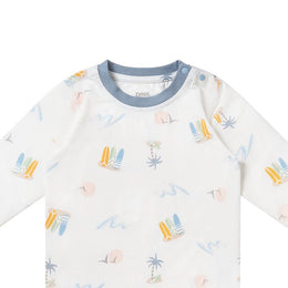 Nest Designs Bamboo Jersey Two-Piece Long Sleeve Pj Set Pastel Waves