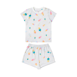 Nest Designs Bamboo Jersey Two-Piece Short Sleeve Pj Set Summer Pops