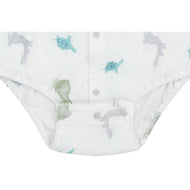 Nest Designs Bamboo Pima Sleeveless Button Down Onesie The Tortoise & The Hare