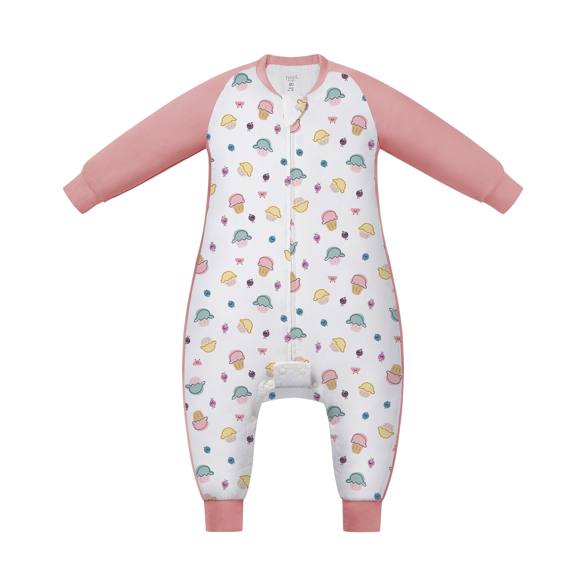 Nest Designs Bamboo Raglan Long Sleeve Footed Sleep Bag 1.0 TOG Muffin Man
