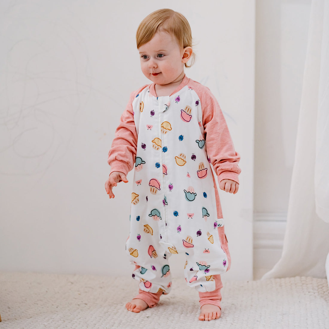 Nest Designs Bamboo Raglan Long Sleeve Footed Sleep Bag 1.0 TOG Muffin Man gallery view 1