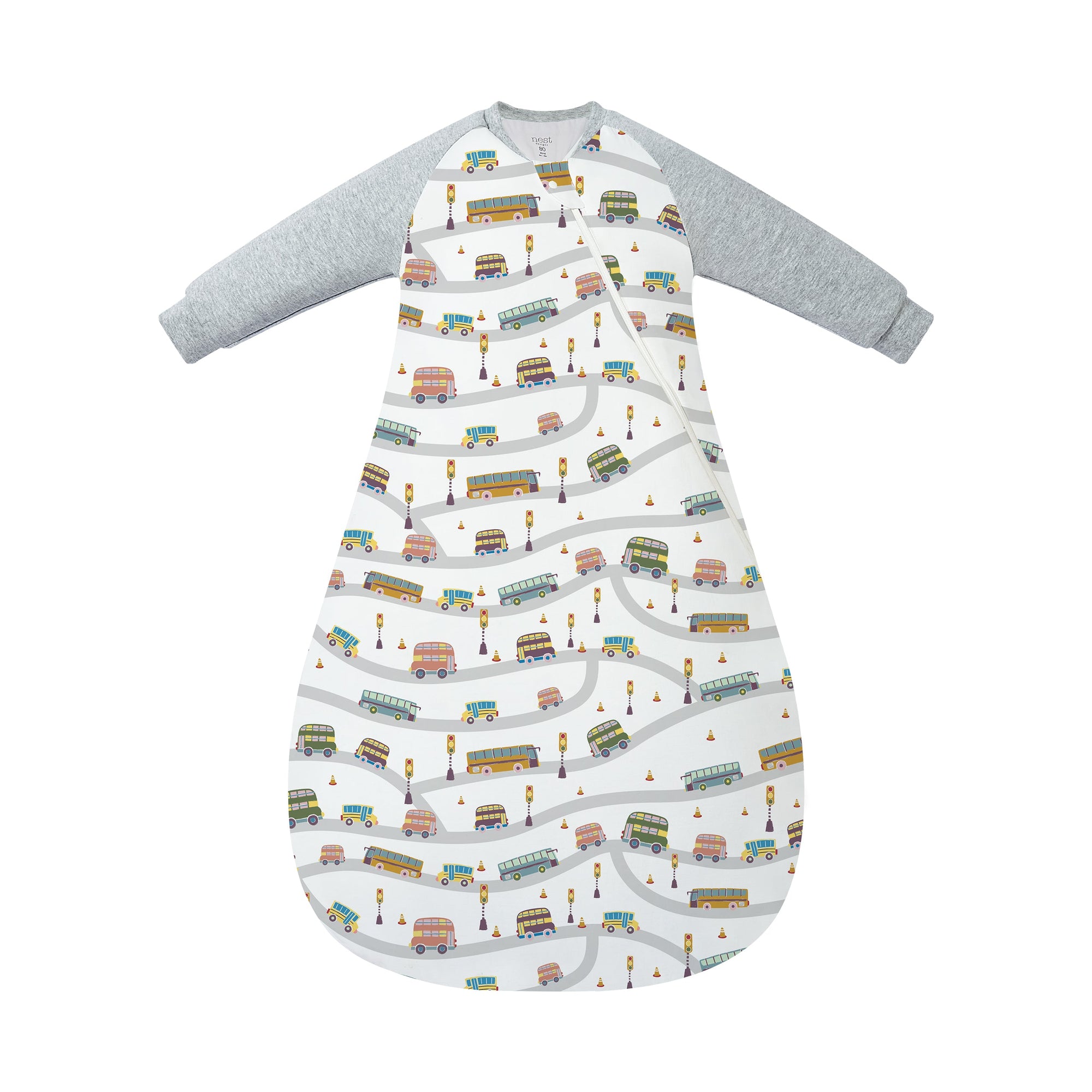 Nest Designs Bamboo Raglan Long Sleeve Sleep Bag 2.5 TOG Wheels on the Bus