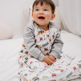 Nest Designs Bamboo Raglan Long Sleeve Sleep Bag 2.5 TOG Wheels on the Bus