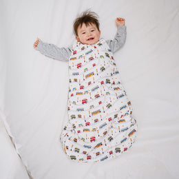 Nest Designs Bamboo Raglan Long Sleeve Sleep Bag 2.5 TOG Wheels on the Bus