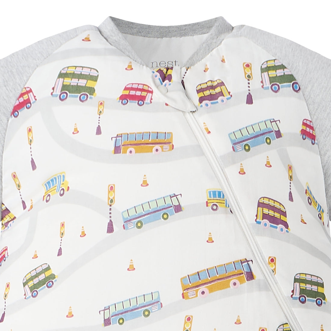 Nest Designs Bamboo Raglan Long Sleeve Sleep Bag 2.5 TOG Wheels on the Bus gallery view 3