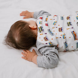 Nest Designs Bamboo Raglan Long Sleeve Sleep Bag 2.5 TOG Wheels on the Bus