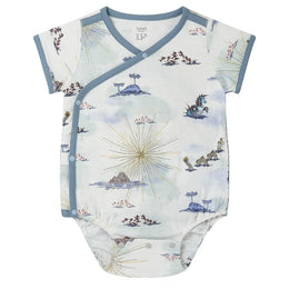 Nest Designs Bamboo Short Sleeve Kimono Onesie Ocean Wonders