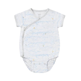 Nest Designs Bamboo Short Sleeve Kimono Onesie Surf's Up