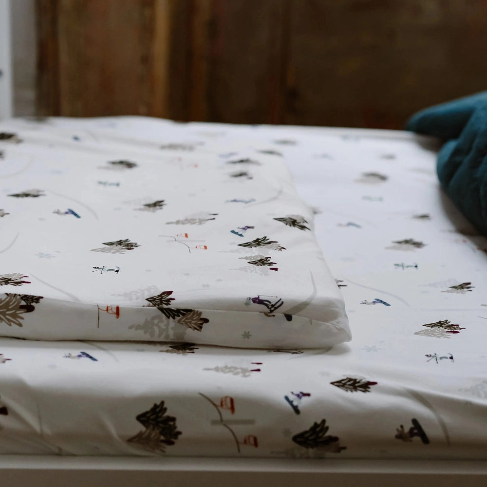 Nest Designs Bamboo Toddler Pillow With Pillowcase Chills N' Thrills Pillow in White with tree prints