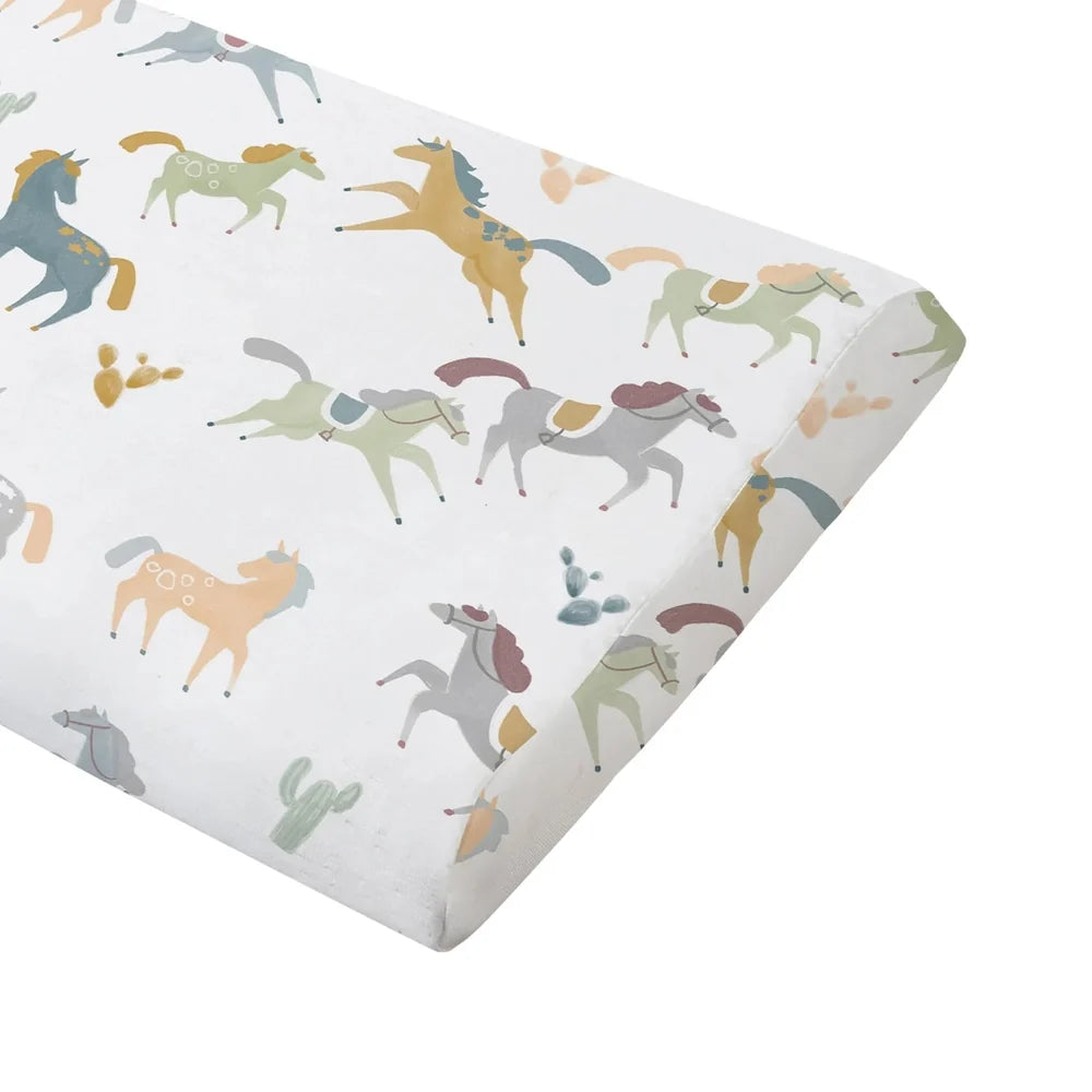Nest Designs Jersey Nook Toddler Pillow With Pillowcase in Pony Express pastel pony print