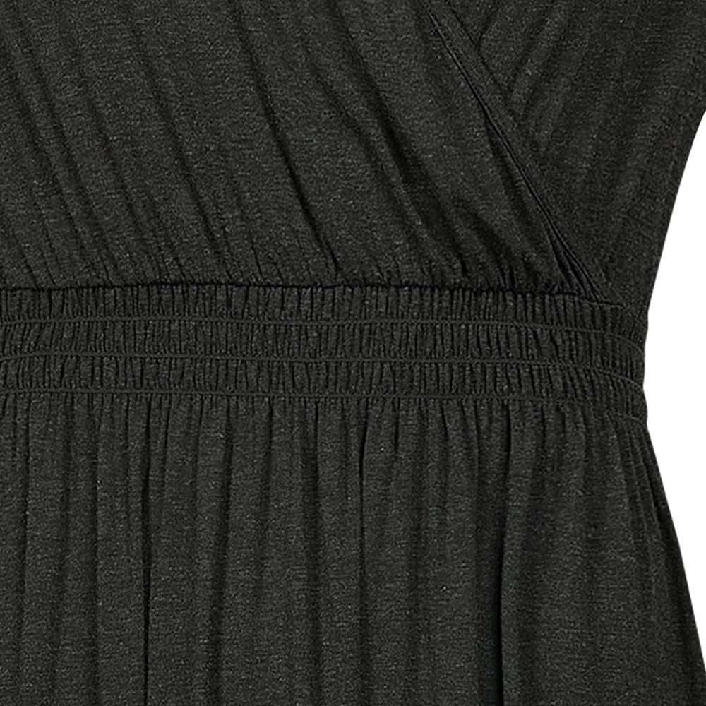 NEST DESIGNS Nest Designs Elastic Waistband Maternity Dress Black wide ribbed waistband with diagonal bodice seam detail img 5/5
