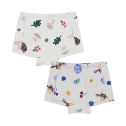 Nest Designs Bamboo Jersey Girls Boy Short Underwear 2 Pack Fall Magic