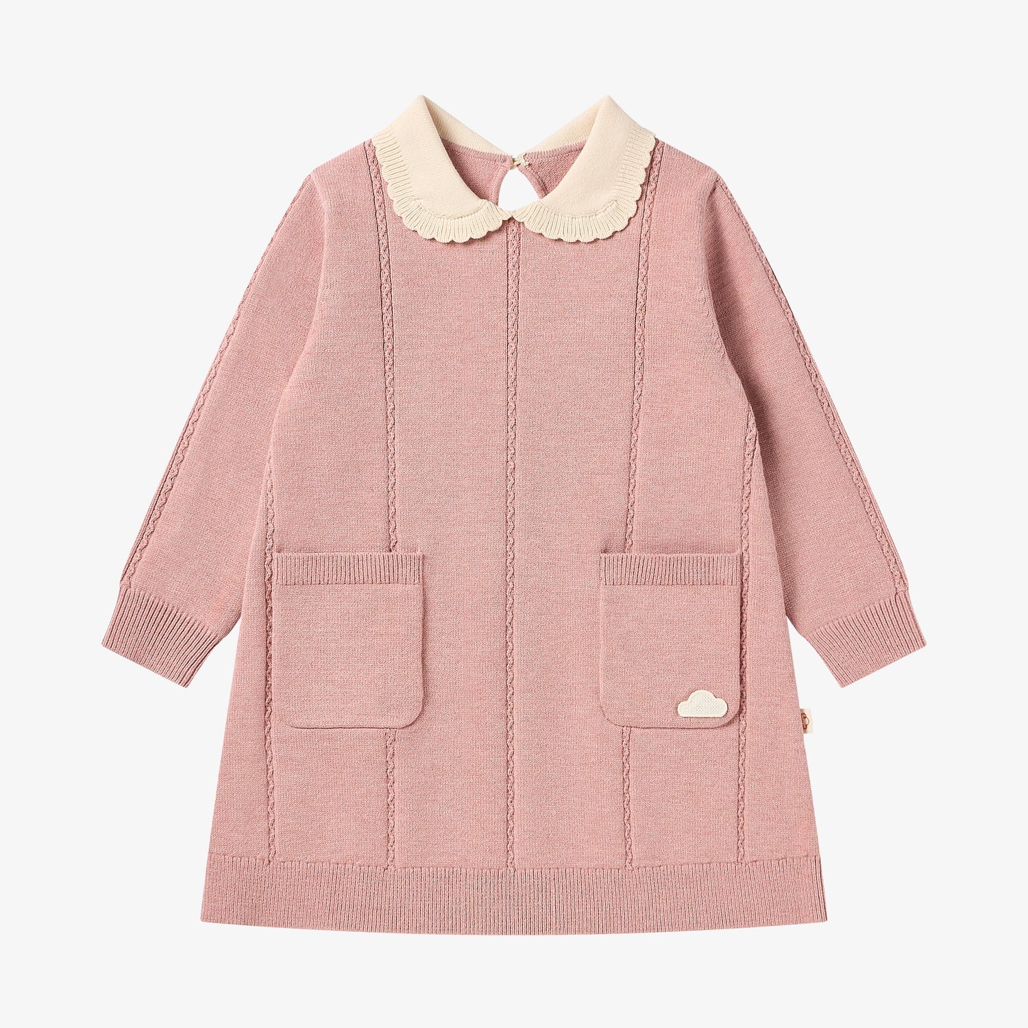 Petite Revery Rose Cable Knit Dress - Old Rose