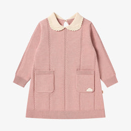Petite Revery Rose Cable Knit Dress - Old Rose