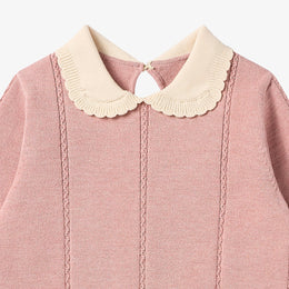 Petite Revery Rose Cable Knit Dress - Old Rose