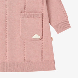 Petite Revery Rose Cable Knit Dress - Old Rose