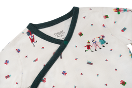 Nest Designs Organic Cotton Long Sleeve Kimono Onesie – Santas Elves